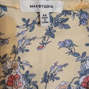 MAX STUDIO yellow tank with flowers and ruffle, size medium